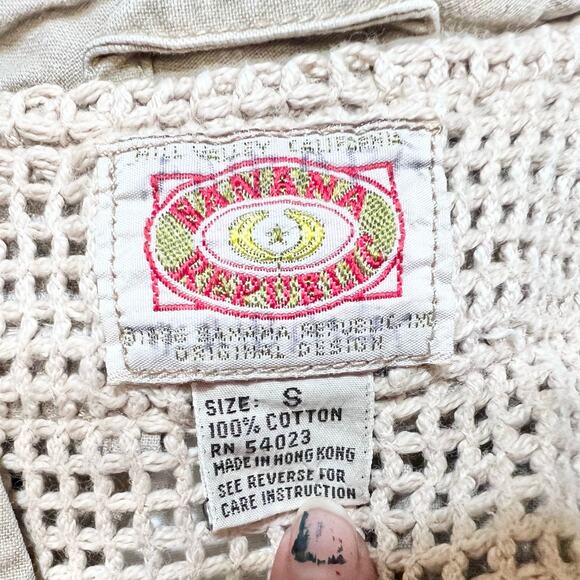 Vintage Banana Republic Safari Vest Small Beige Photographer Fishing Hiking - Picture 5 of 5